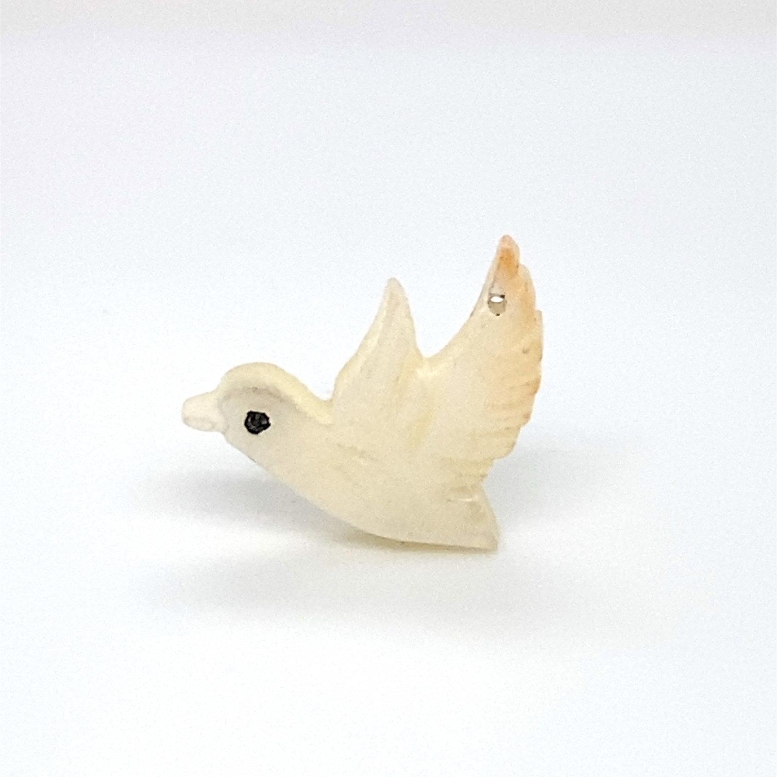 Mother of Pearl Dove Charm: Gemstone: Mother of pearl, Shape: Dove, Dimensions: 14 mm Height, Weight: 0.7 g