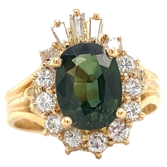 Le Vian Green Sapphire and Diamond Engagement Ring in 18K Gold (1 of 4)