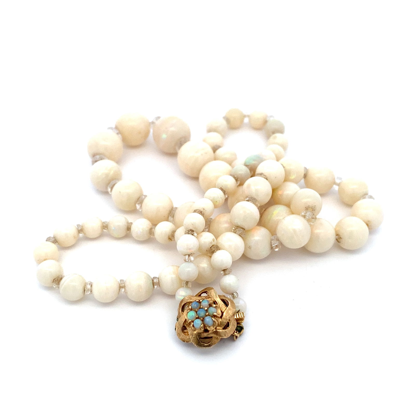 Graduated Opal Bead Strand Necklace in 14K Yellow Gold (1 of 5)