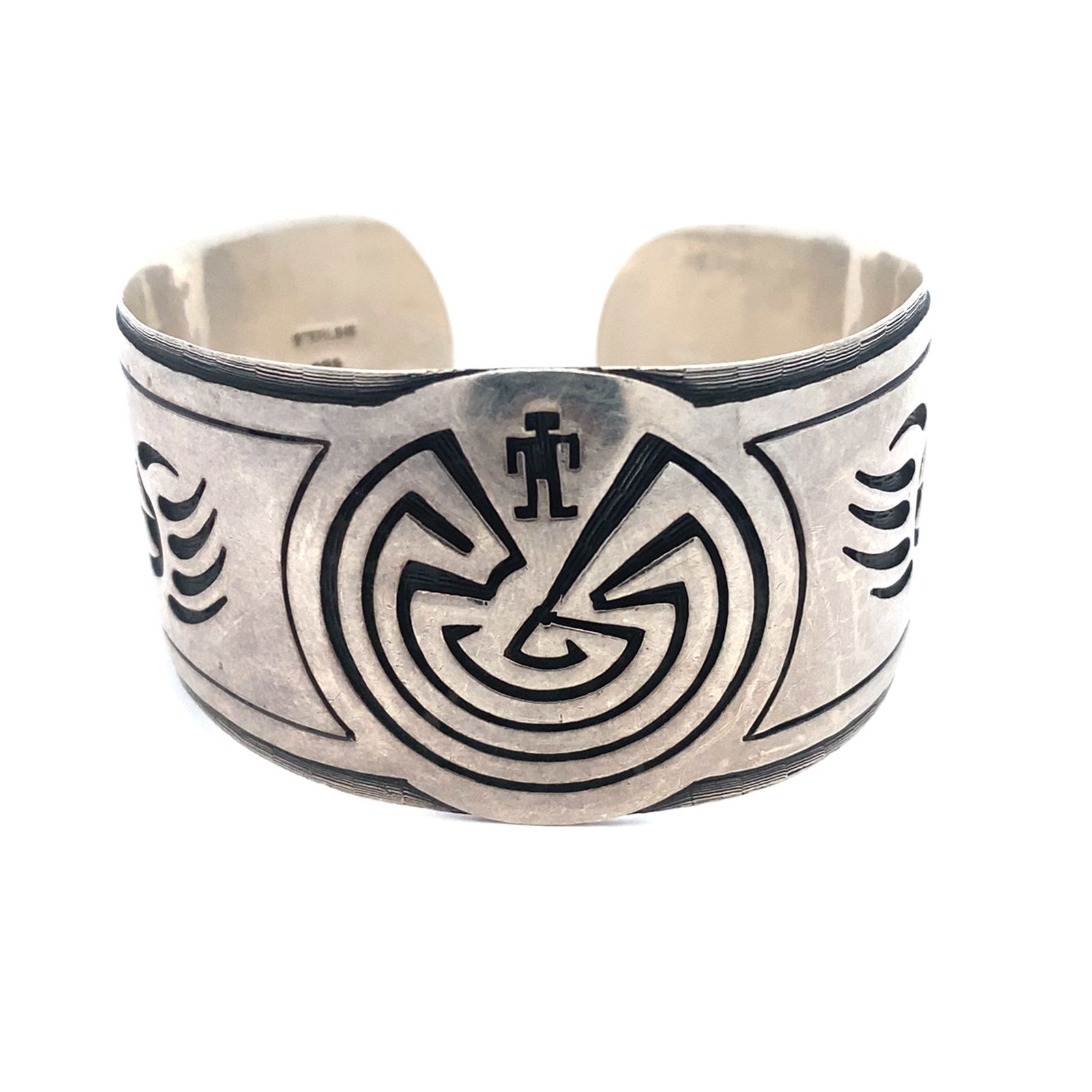 Vintage Hopi Man-in-Maze Cuff Bracelet in Sterling Silver (1 of 4)