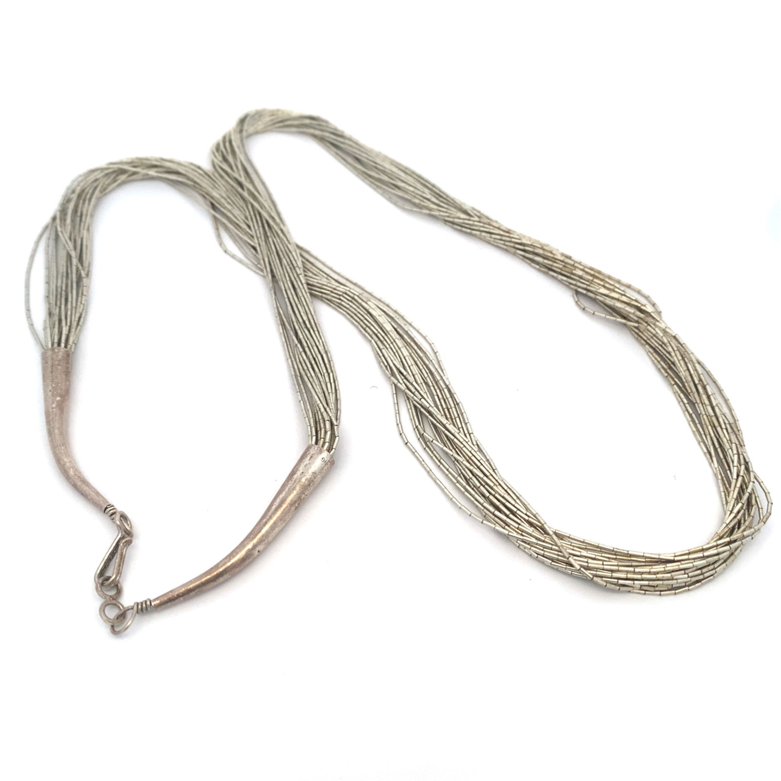 Native American Liquid Multi Strand Necklace in Sterling Silver (1 of 4)