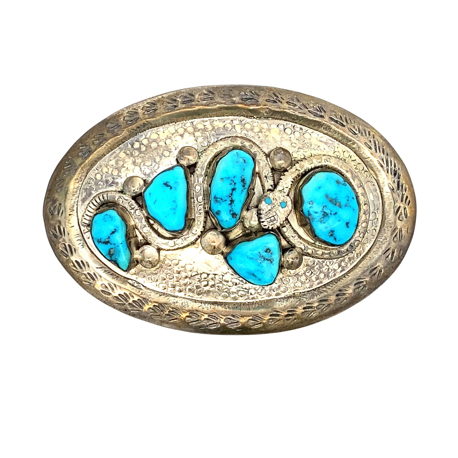 R. Nieto Zuni Belt Buckle with Turquoise, Sterling Silver (1 of 3)