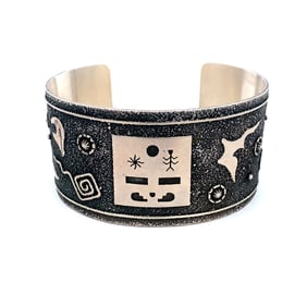 Vintage Native American Cuff Bracelet in Sterling Silver