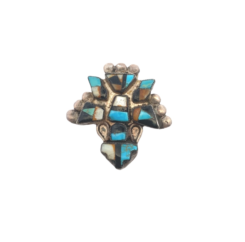 Native American Sterling Multi-Stone Inlay Pendant (1 of 3)