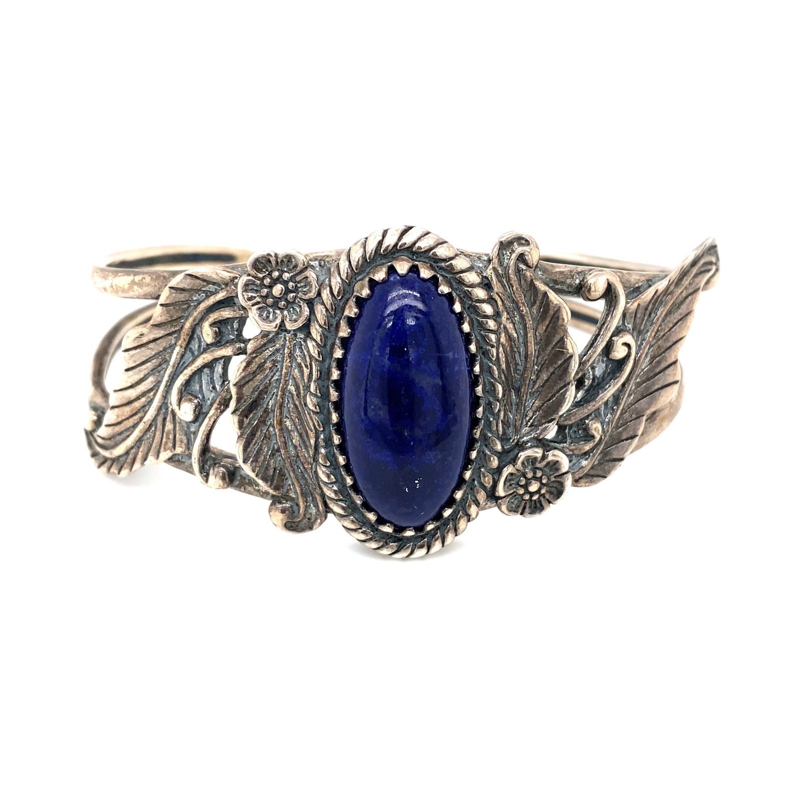 Vintage Native American Lapis Lazuli Cuff Bangle in Sterling Silver (1 of 5)