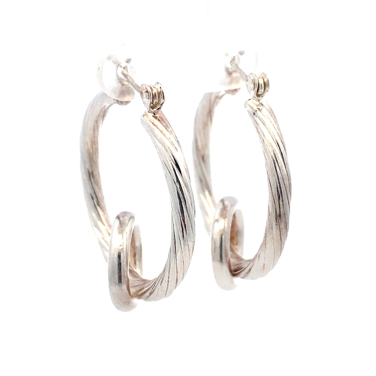 Vintage Hoop Earrings in Sterling Silver (1 of 4)