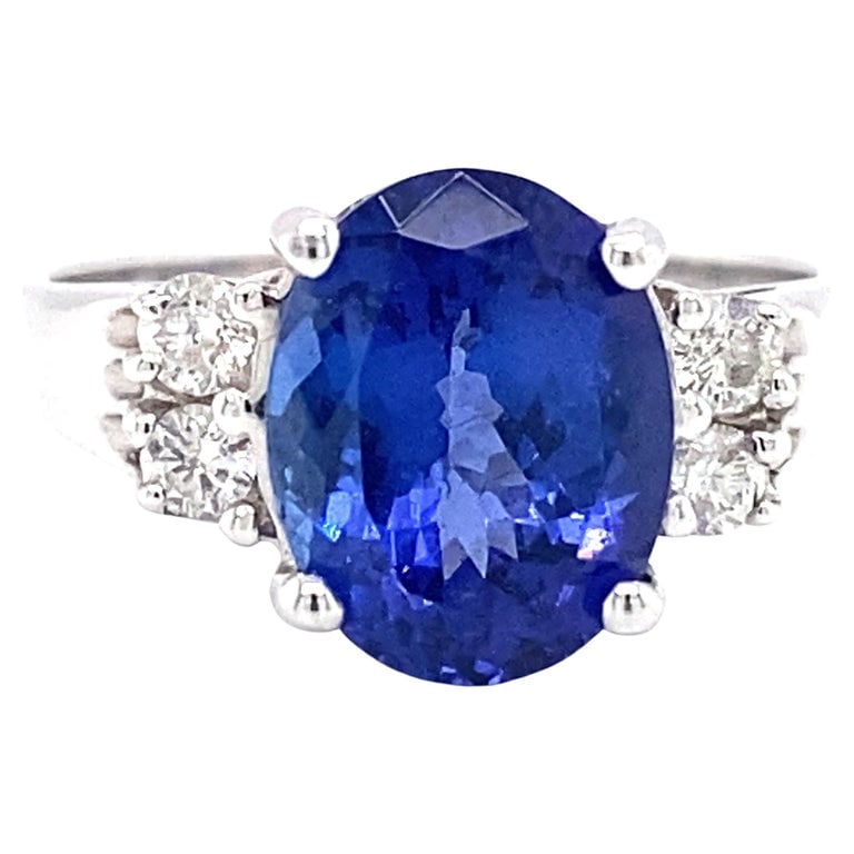 Le Vian 3 Carat Oval Tanzanite and Diamond Engagement Ring in 14K White Gold (1 of 5)