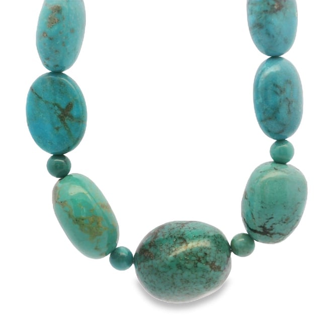 Sterling Silver Turquoise Beaded Necklace (1 of 1)