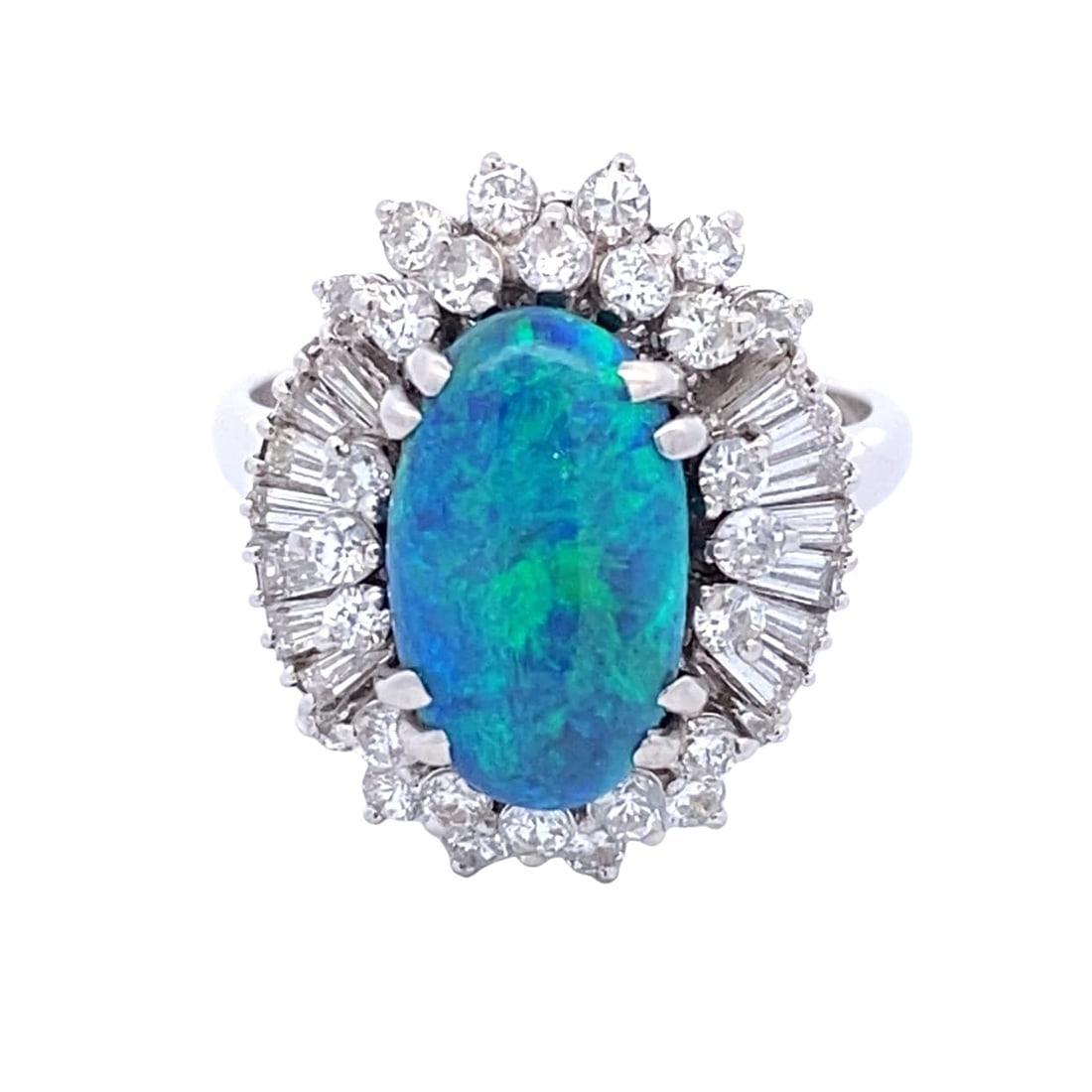 Opal and Diamond Cocktail Ring in Platinum (1 of 4)