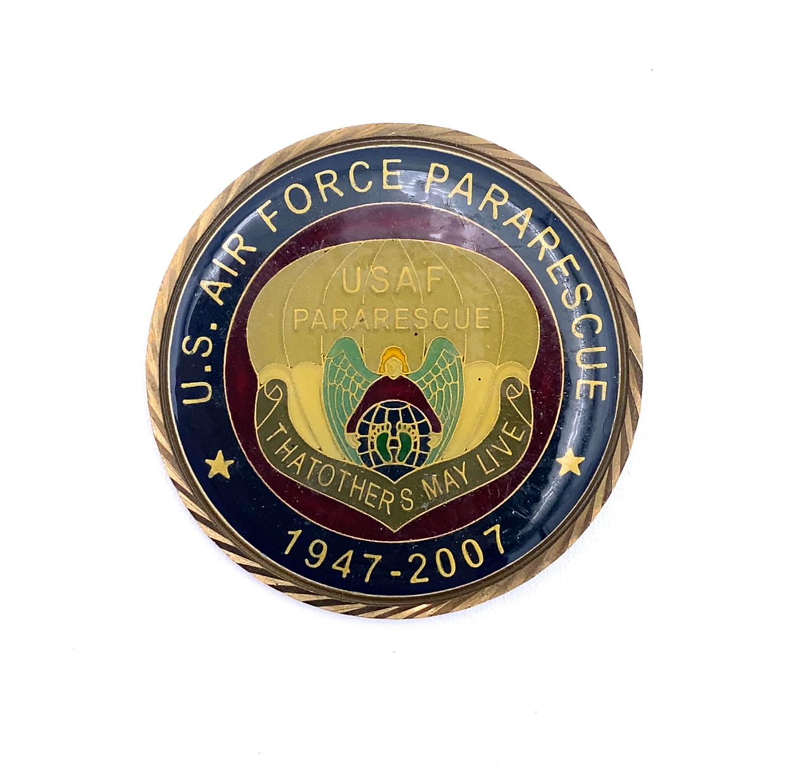US Air Force Pararescue 1947-1007 Challenge Coin: US Air Force Pararescue 1947-2007 Challenge Coin. From the collection of Brandon Webb.