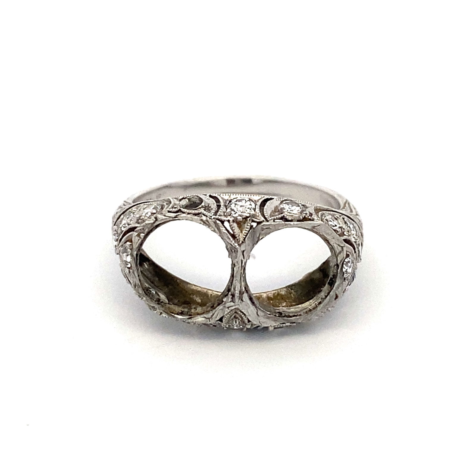 Antique Diamond Ring Mounting in Platinum (1 of 5)