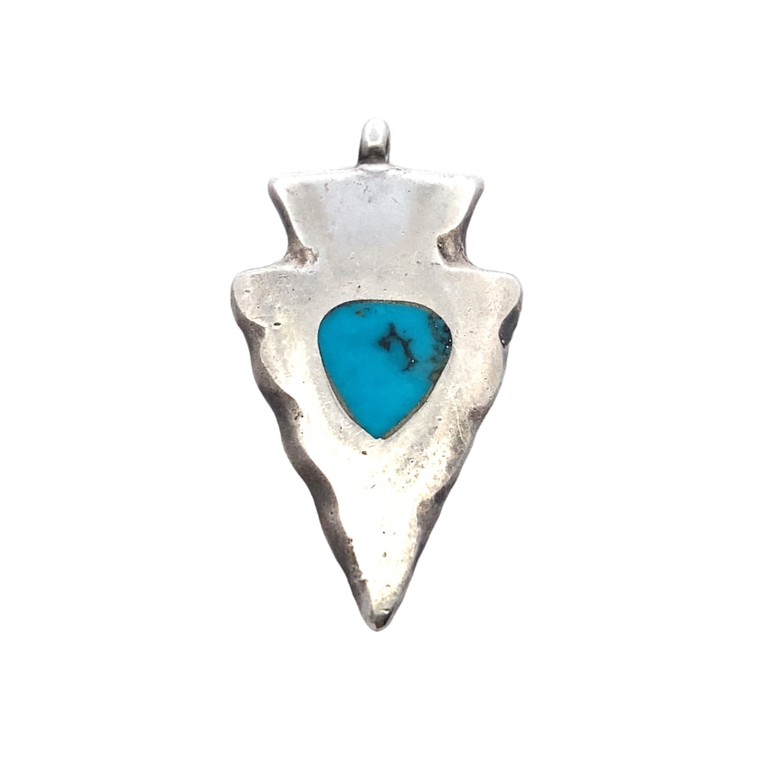 Sterling Silver Turquoise Arrowhead Pendant (1 of 3)
