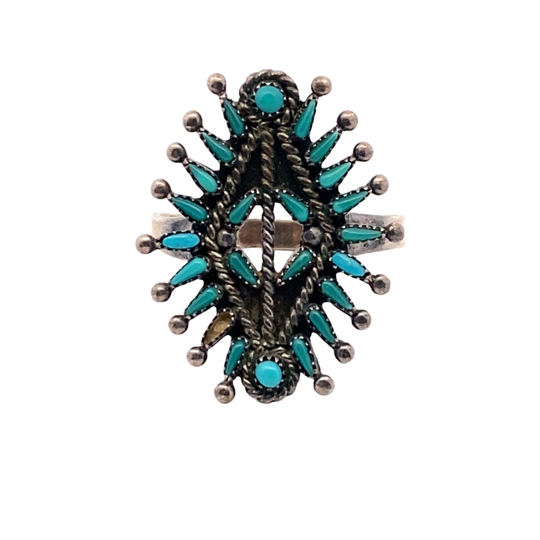 Native American Petit Point Turquoise Ring (1 of 5)