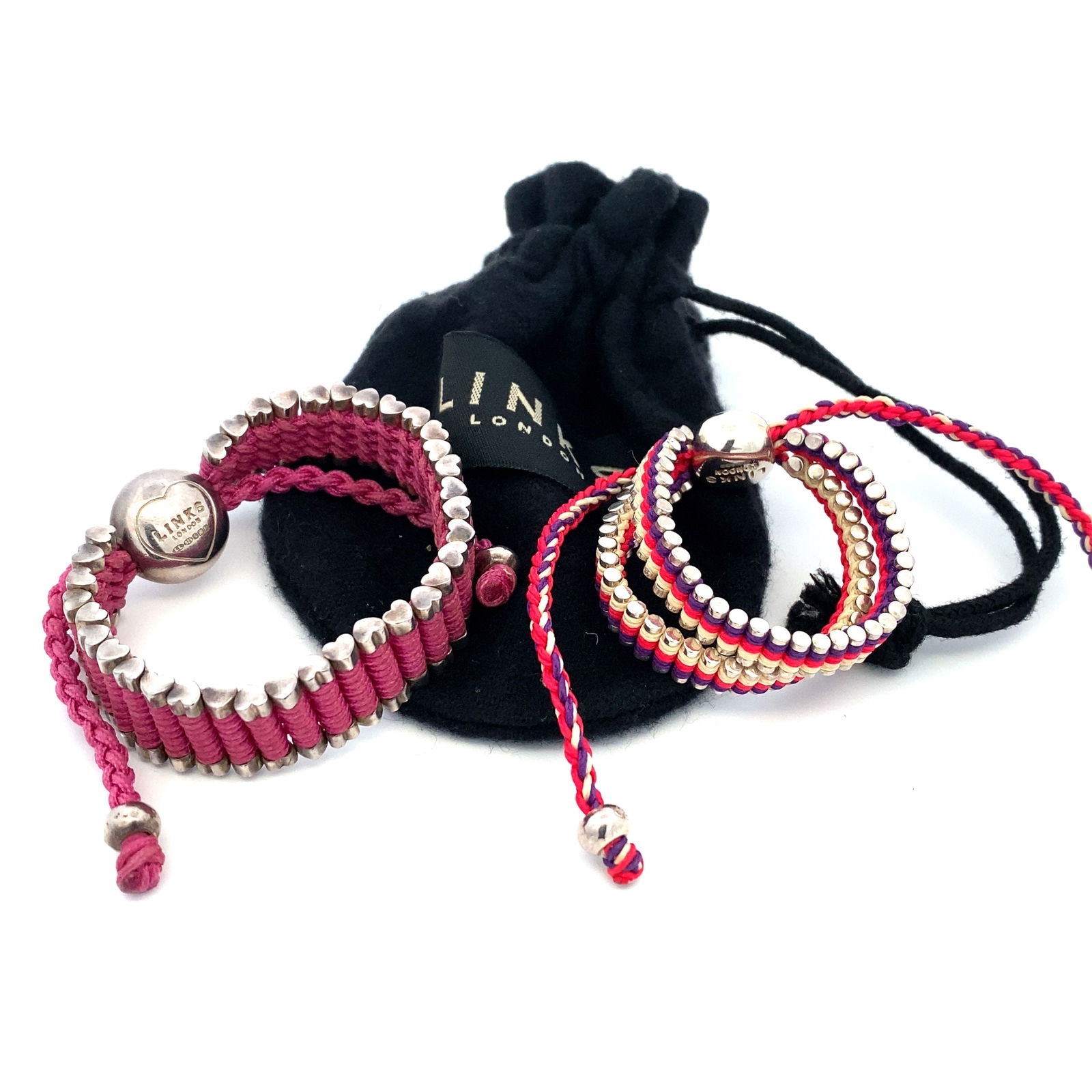 Links of London Two Friendship Bracelet Cord Adjustable in Sterling Silver (1 of 7)