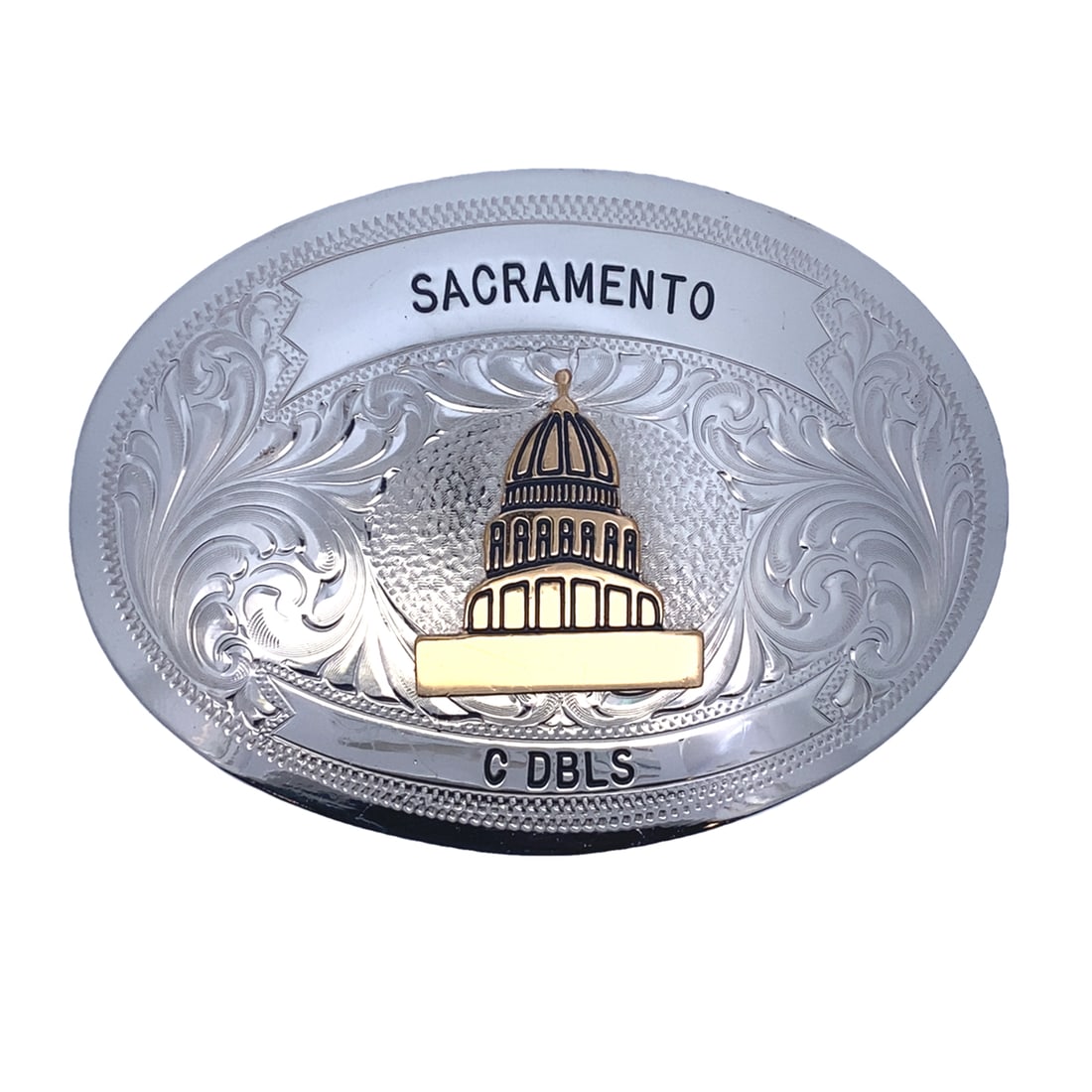 German Silver "Sacramento" Shooting Trophy Belt Buckle (1 of 4)
