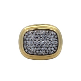 David Yurman Diamond Pave Ring in 18K Gold and Sterling Silver