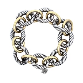 David Yurman Oval Link Bracelet in 18K Gold and Sterling Silver
