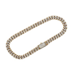 Diamond Cuban Link Bracelet in 10K Yellow Gold