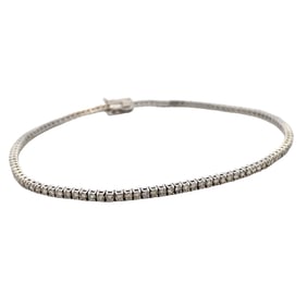 Diamond Tennis Anklet in 14K White Gold