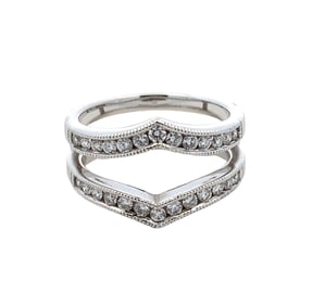Circa 1980s Diamond Ring Guard in 14K White Gold