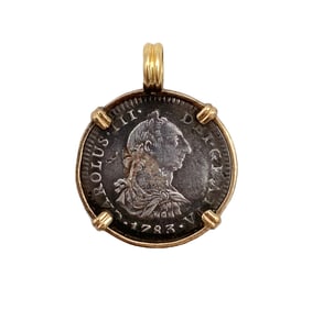 Spanish Coin Pendant in 14K Yellow Gold