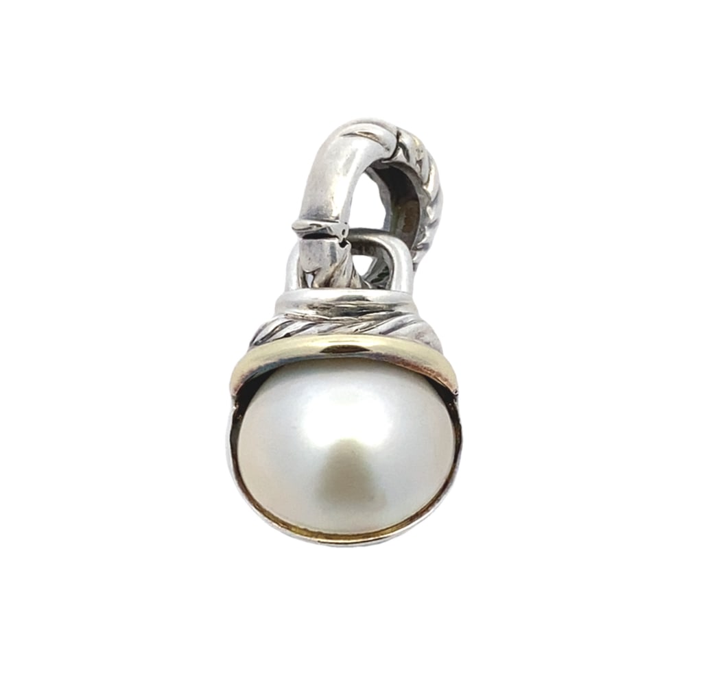 David Yurman Mabe Pearl Pendant in Sterling Silver and 14K Gold (1 of 7)