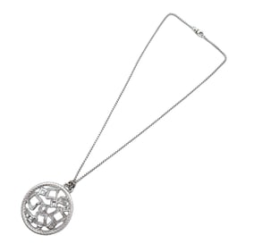 David Yurman Diamond Quatrefoil Disc Pendant Necklace in Sterling Silver