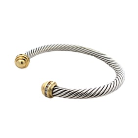 David Yurman Cuff Bracelet with Diamonds in Sterling Silver and 18K Gold
