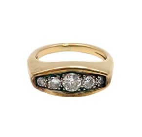 Estate Old Cut Diamond Ring in Yellow Gold