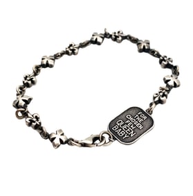 Queen Baby Cross Link Bracelet in Sterling Silver