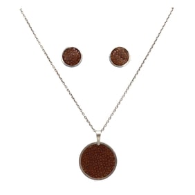 Vintage Fashion Necklace and Earrings Set in Sterling Silver