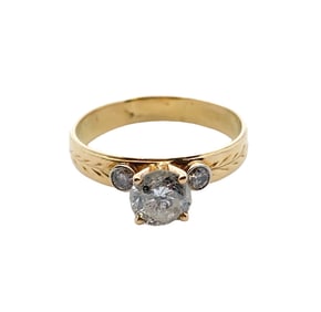 Estate Diamond Engagement Ring in 18K Gold