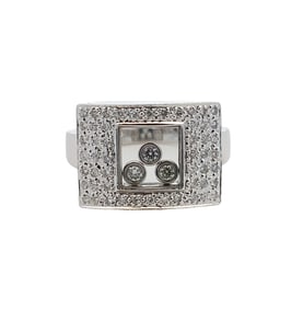 Fashion "Happy diamonds" ring in 18K White Gold