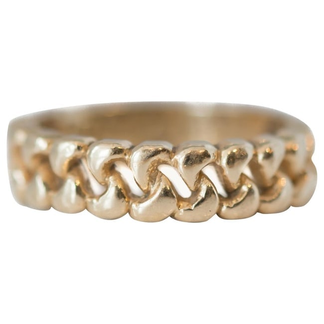 1970s 14 Karat Yellow Gold Cuban Link Ring (1 of 6)