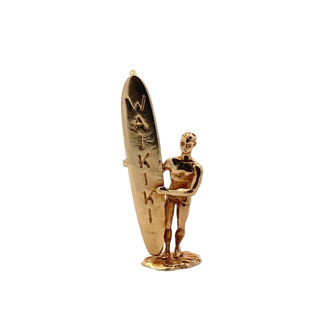 2000s Waikiki Hawaii Surfer Charm in 14K Yellow Gold (1 of 5)