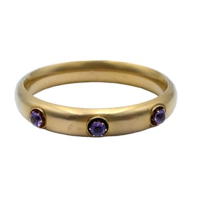 Estate Victorian Amethyst Bangle in 10K Yellow Gold