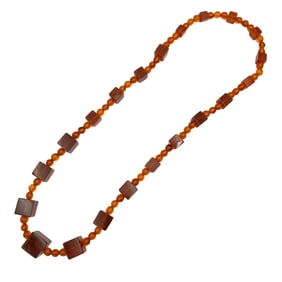 Vintage Russian Amber Beaded Necklace