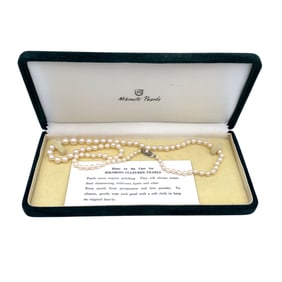 Mikimoto Graduated Cultured Pearl Necklace with Clasp in Sterling Silver