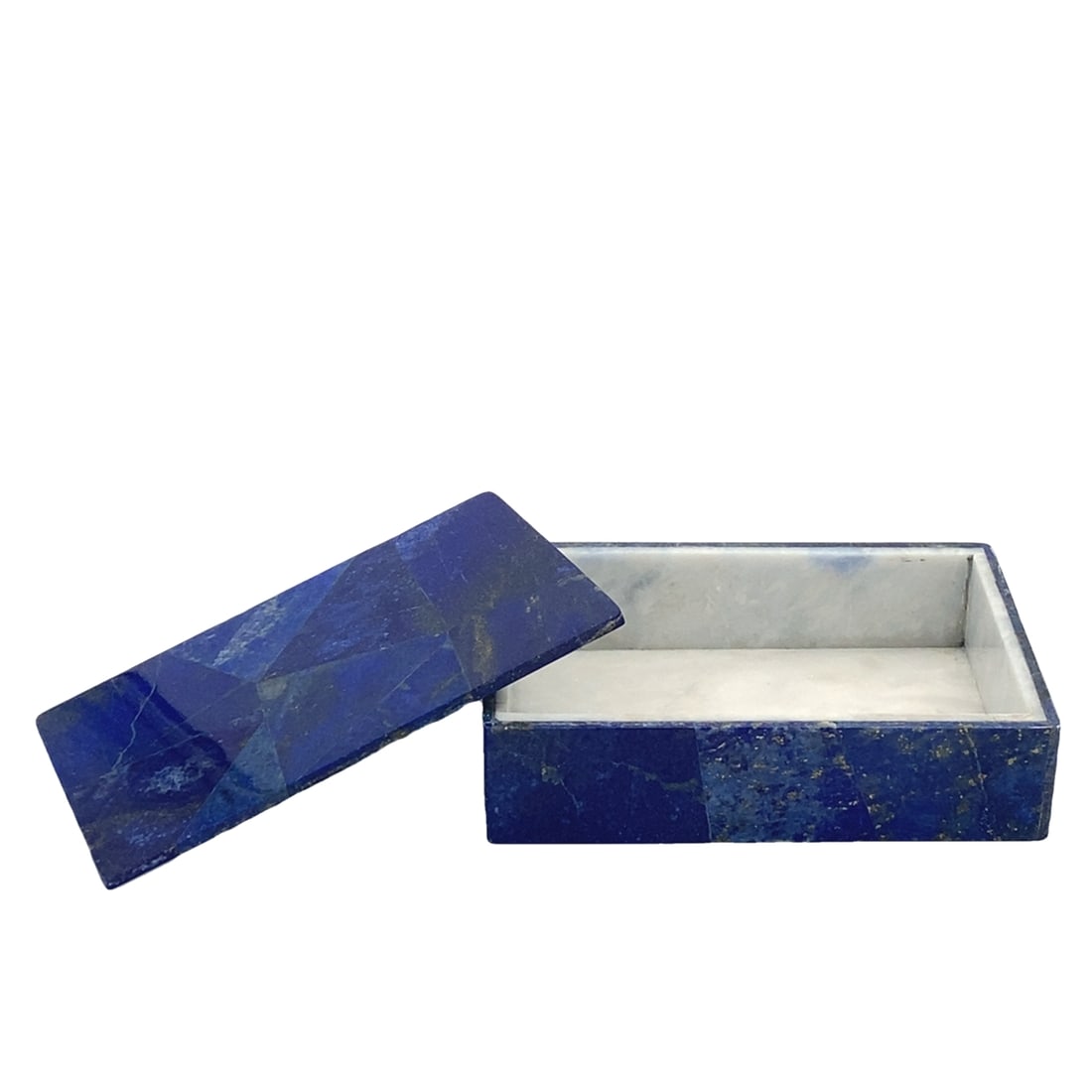 Carved Lapis Lazuli and Marble Box (1 of 5)
