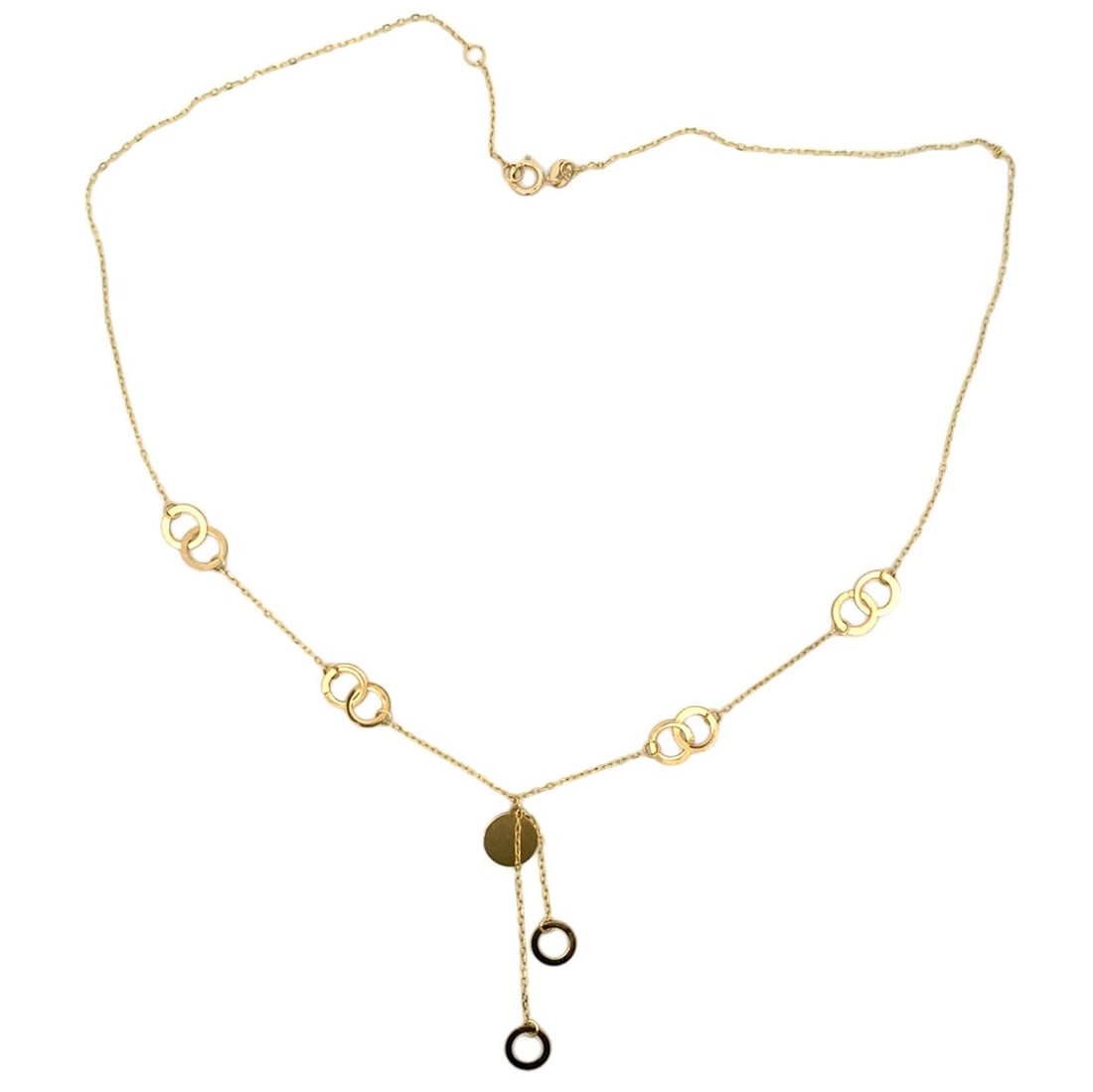 Fashion Necklace in 18K Yellow Gold: Metal type: 18k yellow gold, Design: Fashion necklace, Measurement: 14.5 " Length, Weight: 2 grams