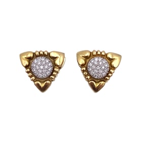 Cluster Diamond Earrings in 14K Yellow Gold