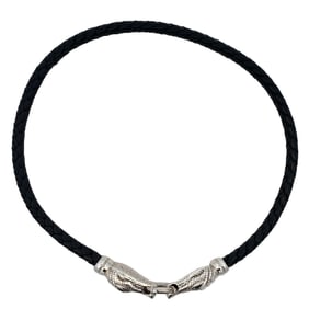 Alligator Cord Necklace in 18K White Gold