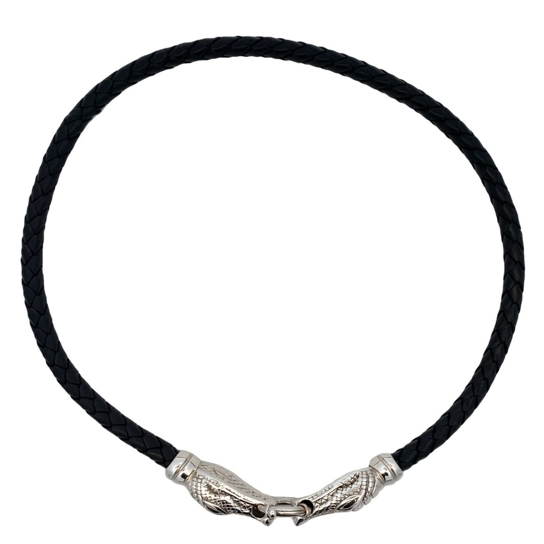 Alligator Cord Necklace in 18K White Gold (1 of 5)