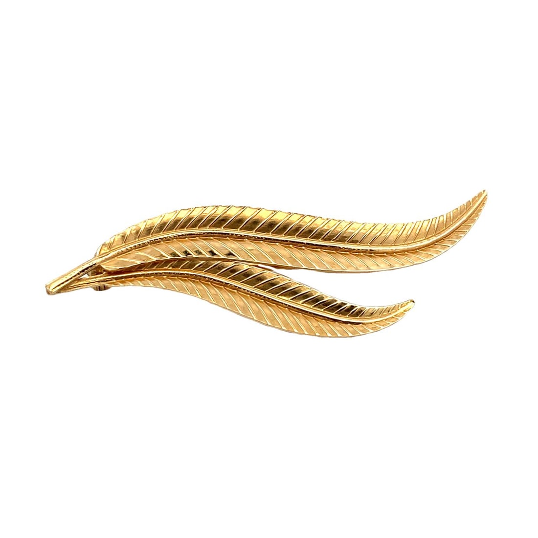 Estate Feather Brooch in 18K Yellow Gold (1 of 5)