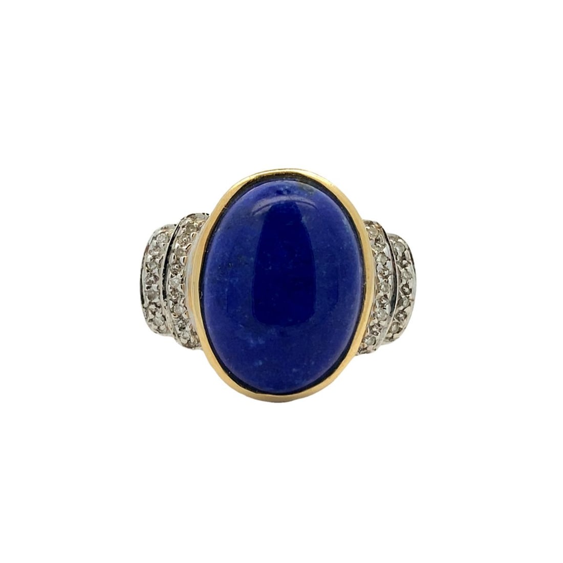 Lapis Lazuli and Diamond Ring in 14K Yellow Gold (1 of 5)