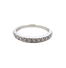 Estate Diamond Pave Band Ring in 14K White Gold