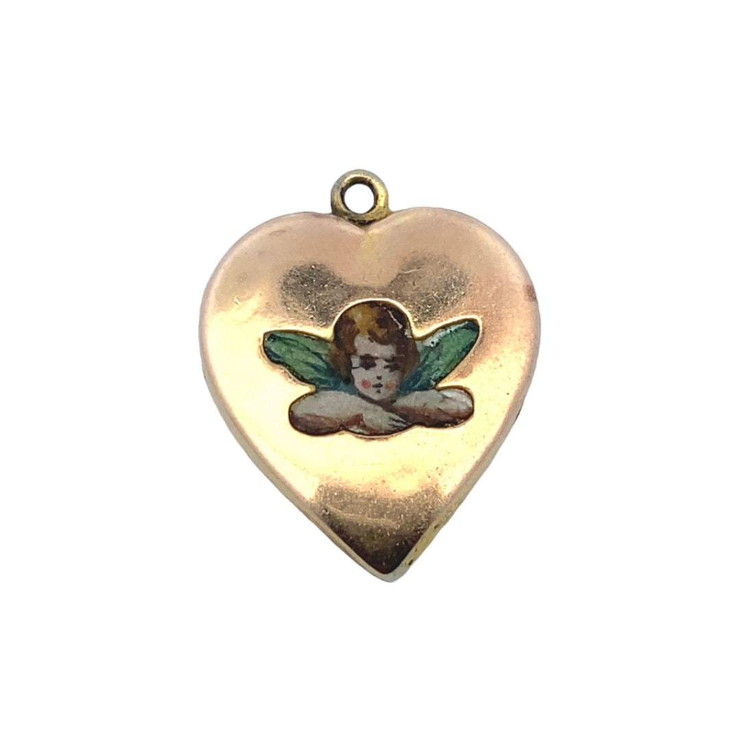Enamel Angel Heart Pendant in Rose Gold (1 of 4)