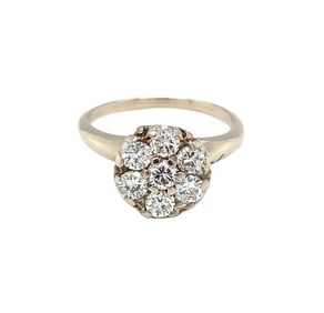 Cluster Diamond Ring in 14K White Gold