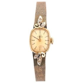 Omega Ladies Yellow Gold Diamonds Wristwatch circa 1970s