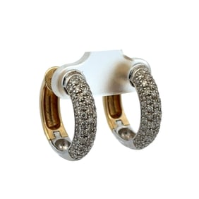 Diamond Huggie Hoop Earrings in 14K Yellow Gold